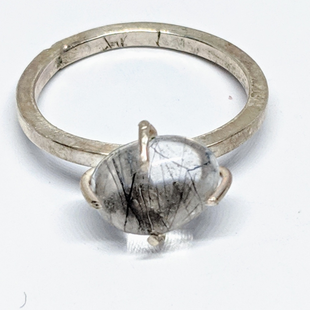 Rutilated Quartz Sterling Silver Ring Size 7